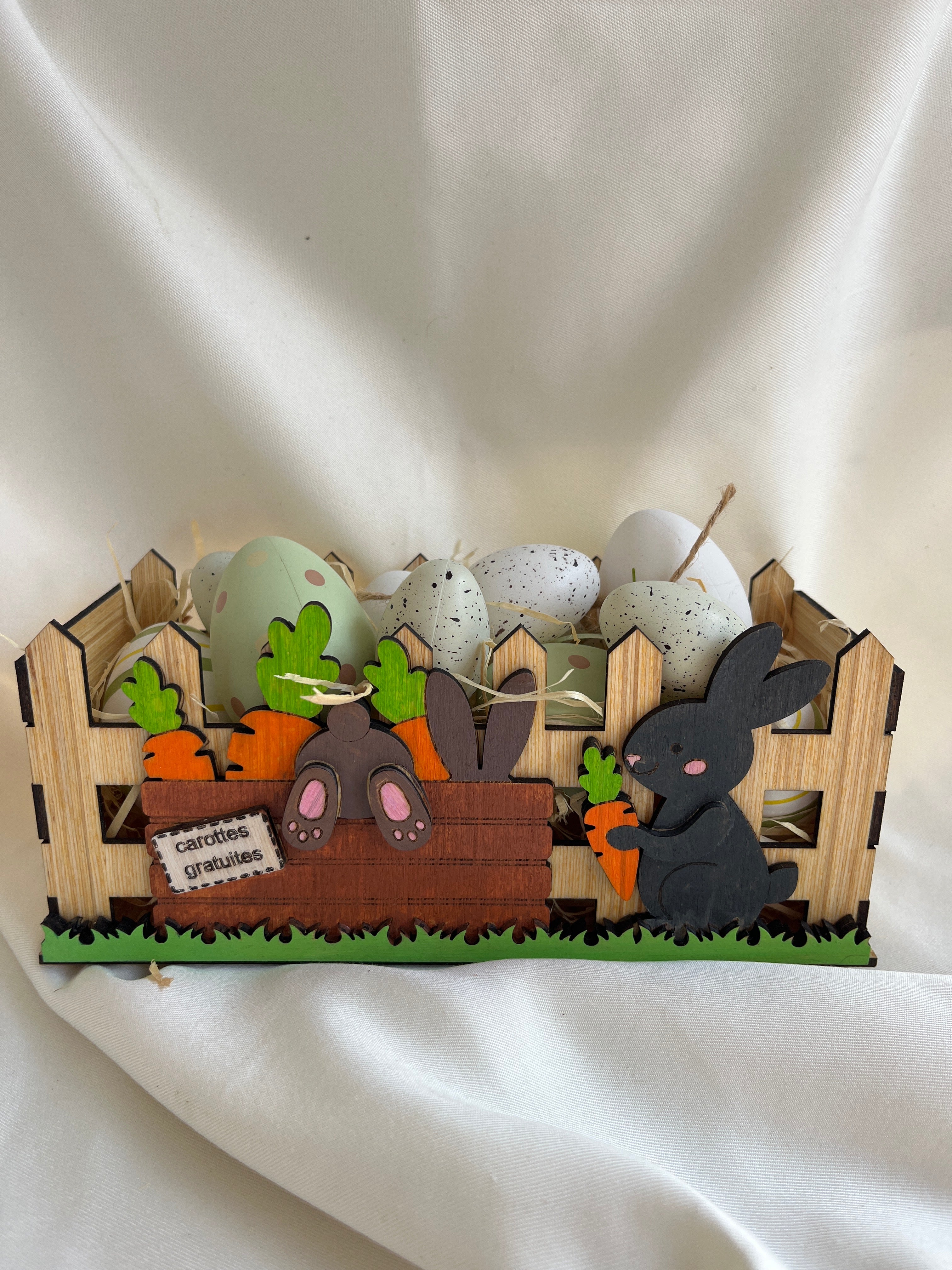 Pâques - panier lapins carottes