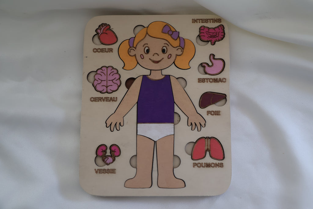 Puzzle bois - Corps humain fille