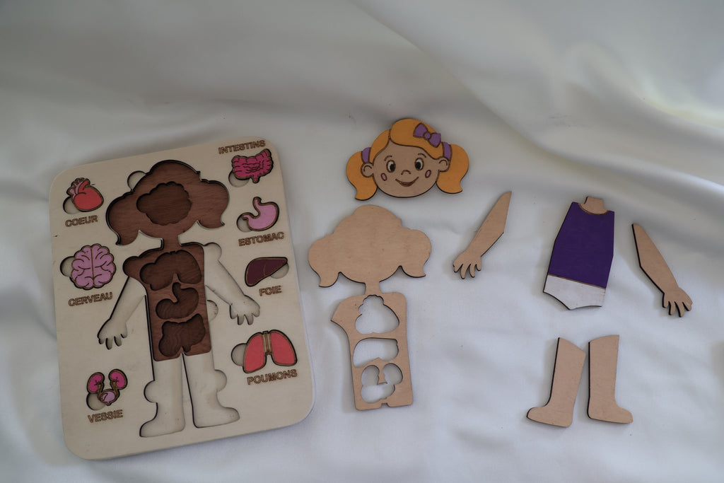 Puzzle bois - Corps humain fille