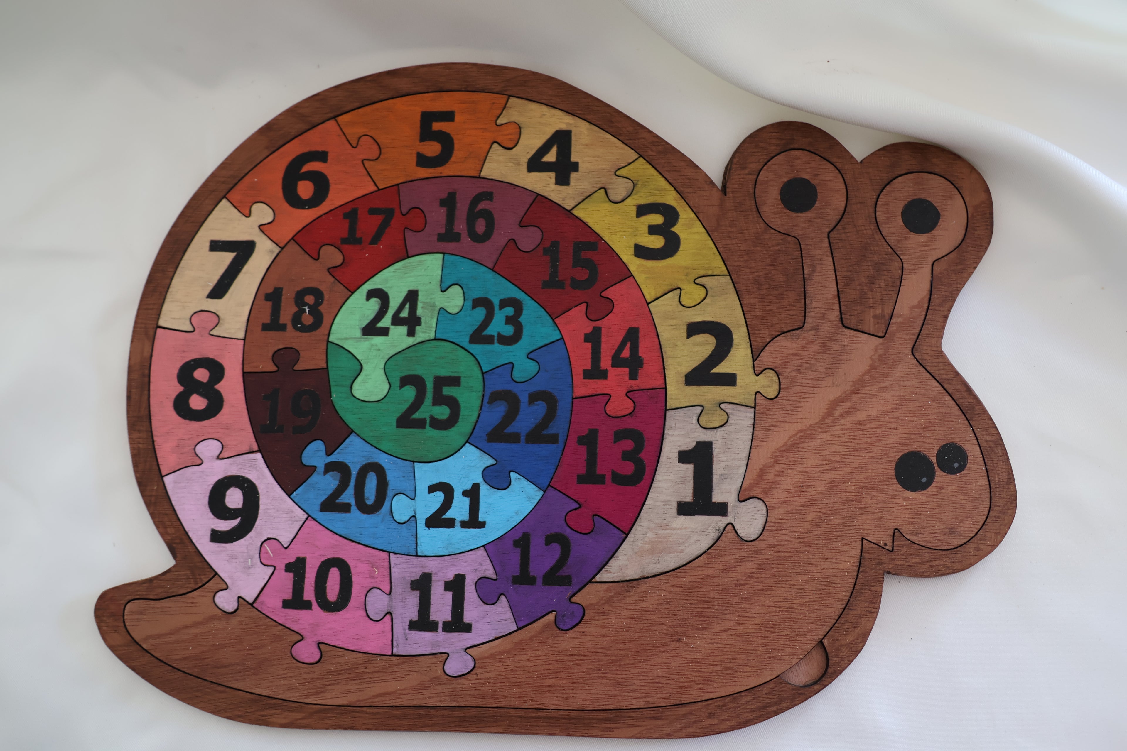 Puzzle bois - Escargot et chiffres