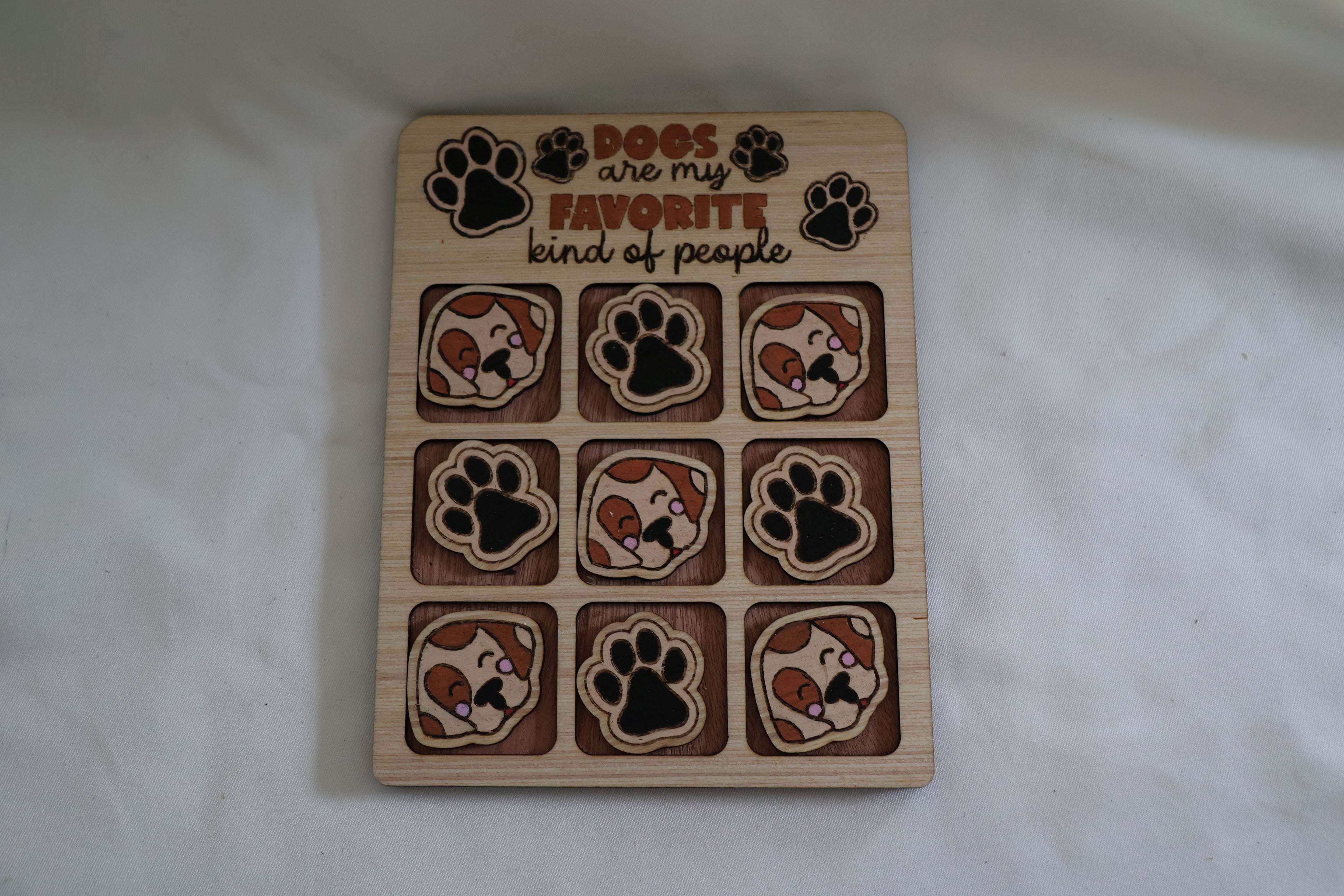 Jeu bois - Tic tac toe chien